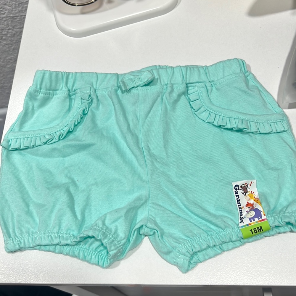 Mint green baby shorts